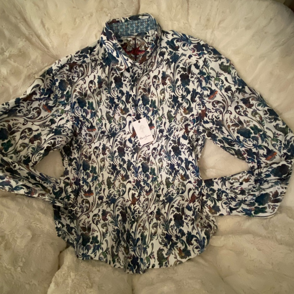 Robert Graham patterned button down mens
